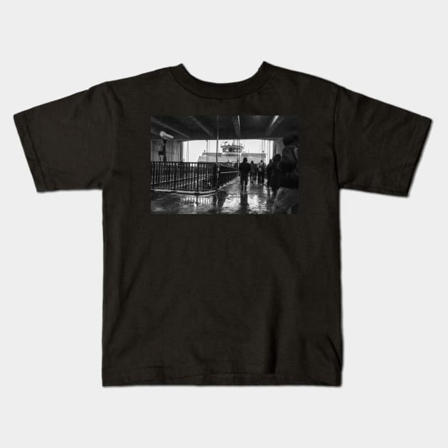 Boarding the Ferry Kids T-Shirt by ShootFirstNYC